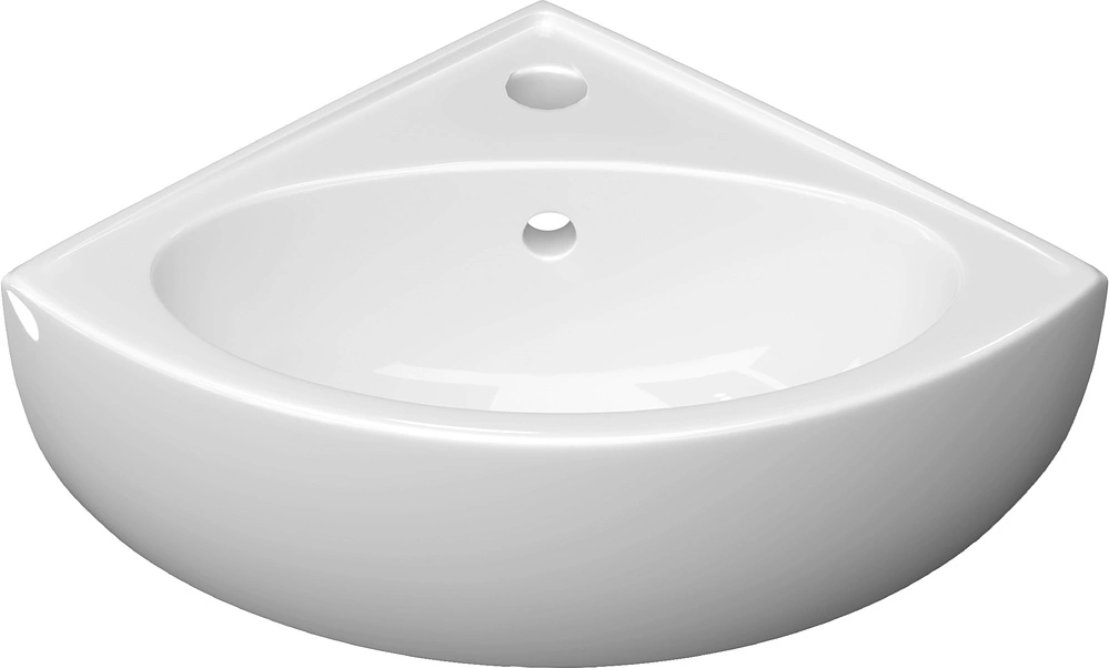Раковина КЕРАМИН ЛАГО 55 УГЛОВОЙ белый глянец CDB00024896 (4810531139829)