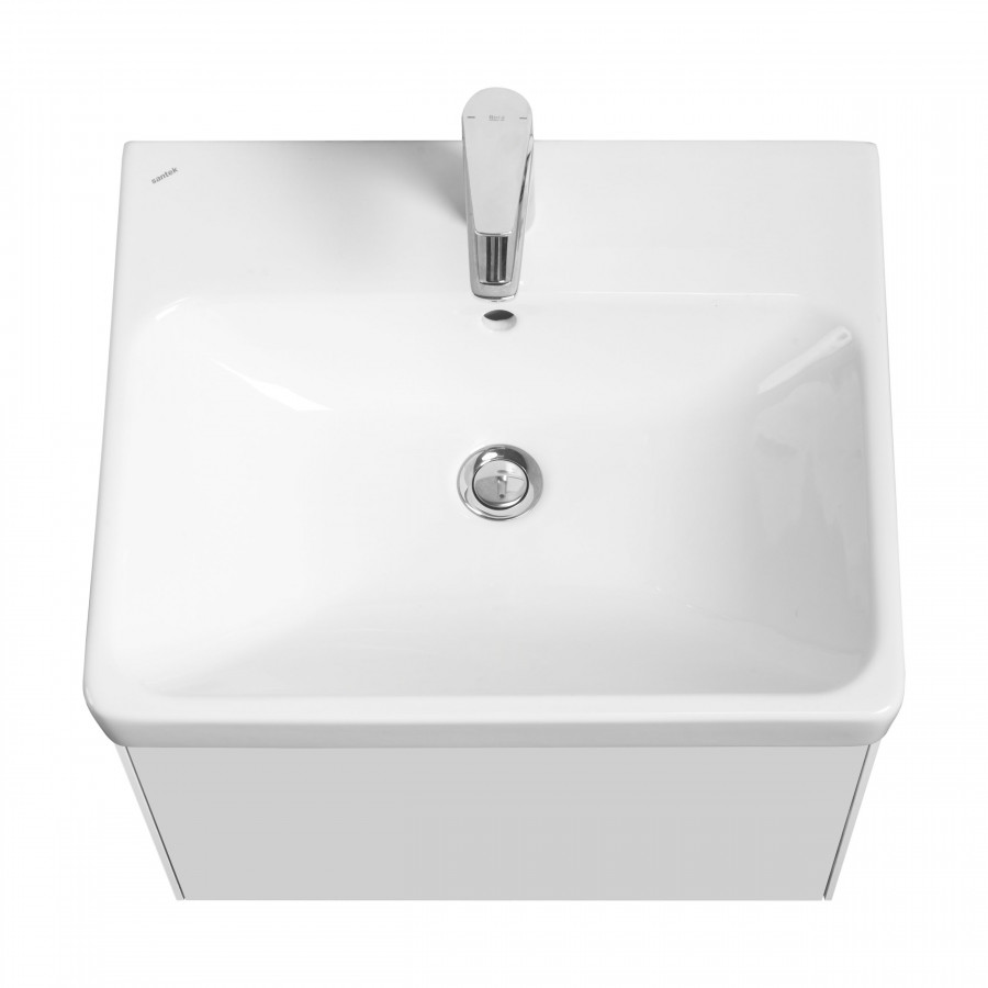 Тумба АСТИ 55, белый матовый/белый глянец  (под раковину АДРИАНА 55)