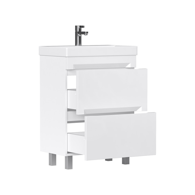 Тумба EQUIL Corner 60 напольная 2 ящ. белая (под раковину 9696-60)