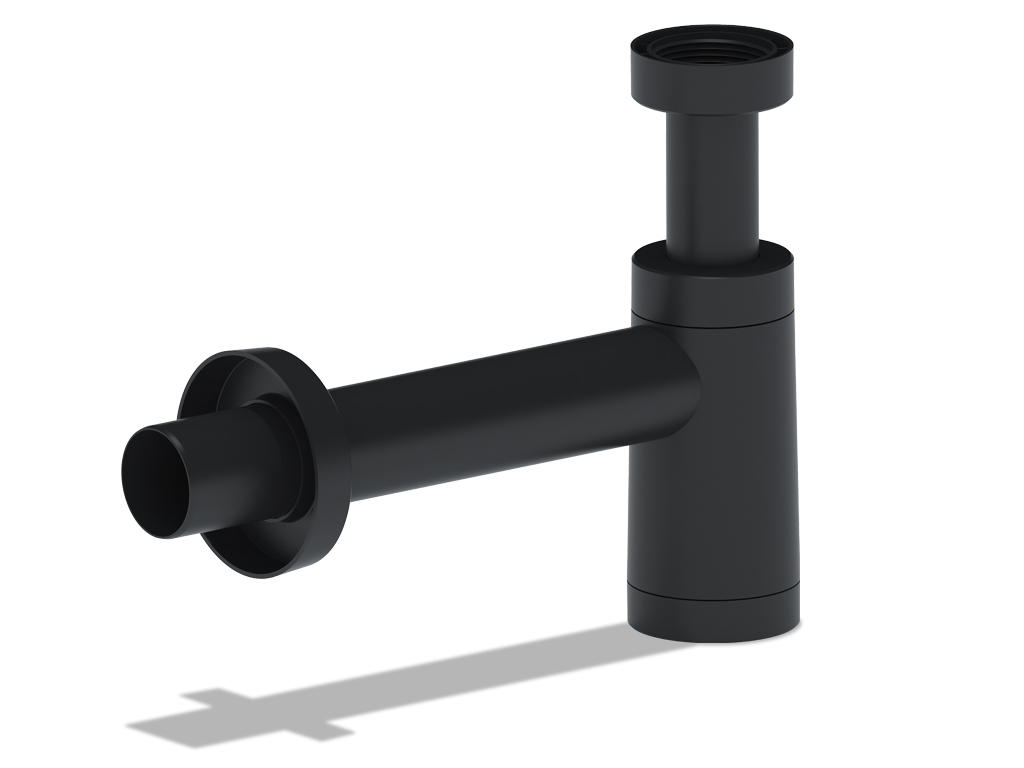 Сифон бутылочный АНИ Пласт, с переходной трубкой D40, черный, BRB1004BL