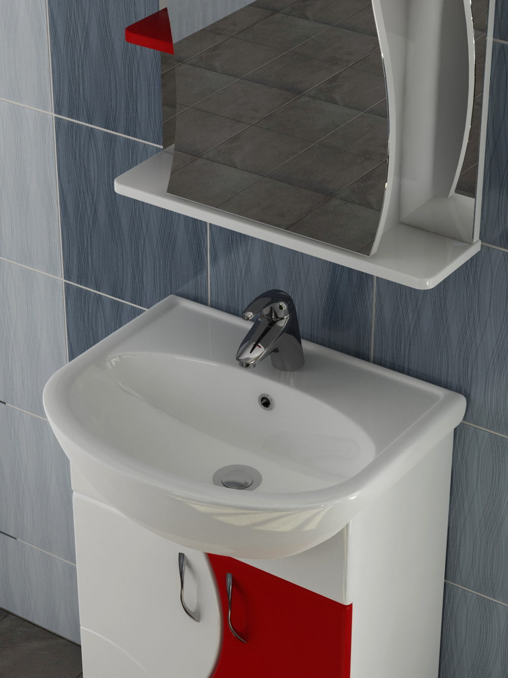 Зеркальный шкаф VIGO Alessandro 3-55 подвесной красный (zsh.ALE.55 крас)