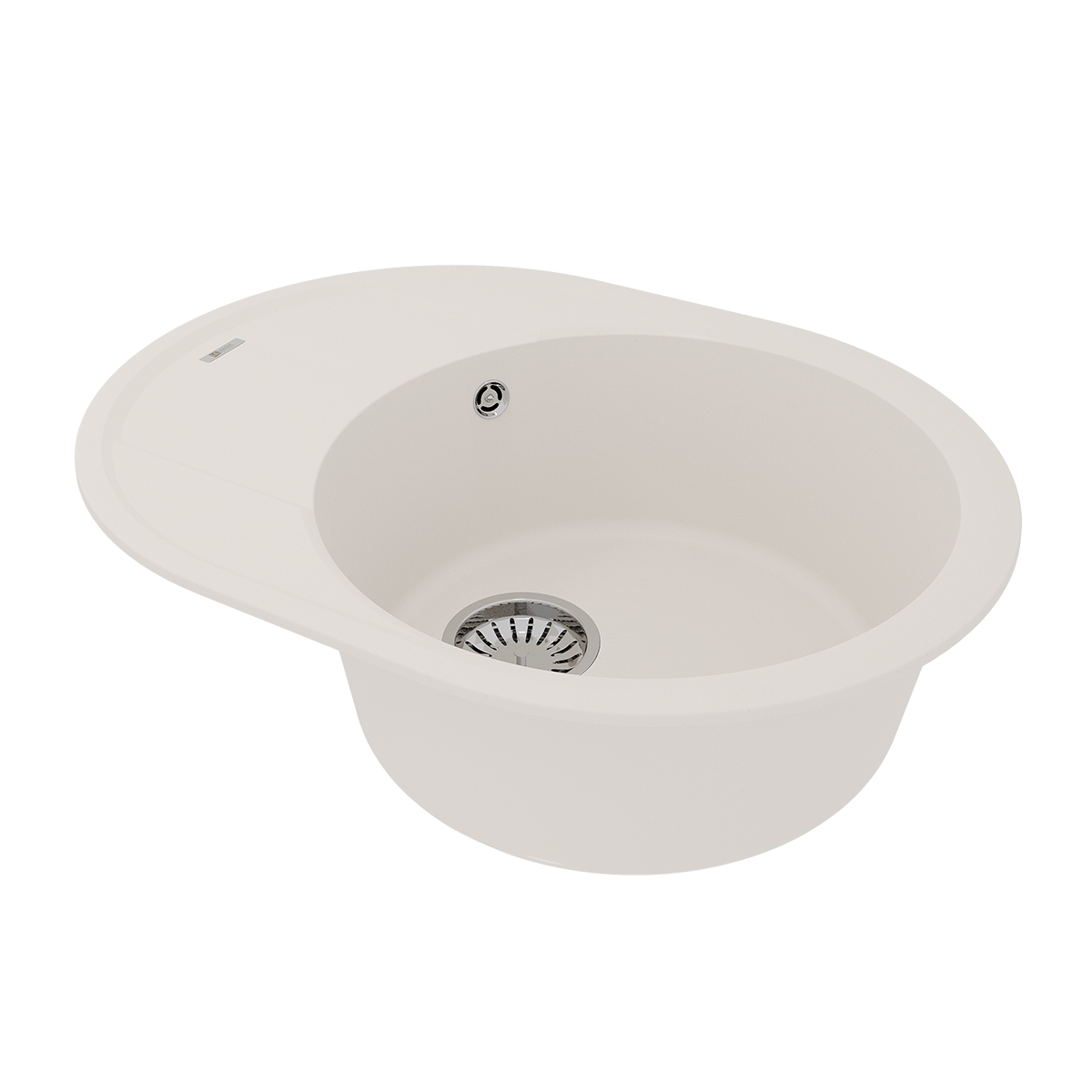 Кухонная мойка Lemark LACHA 620 врезная овальная с крылом из кварцгранита, Жасмин 