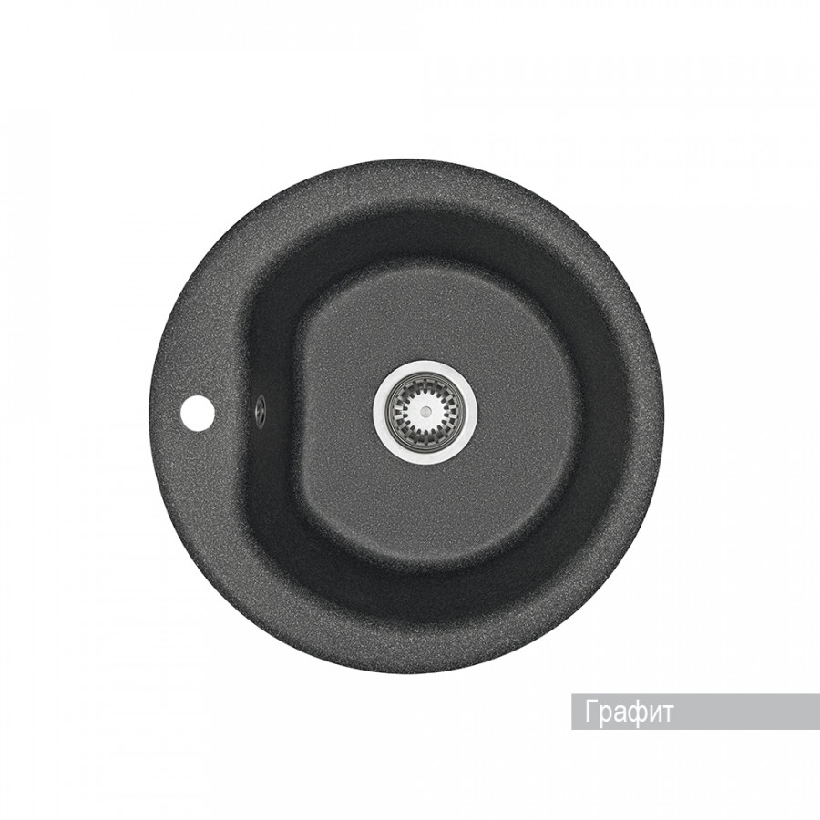 Мойка для кухни  Мида 510x510x210 мм,круглая, графит