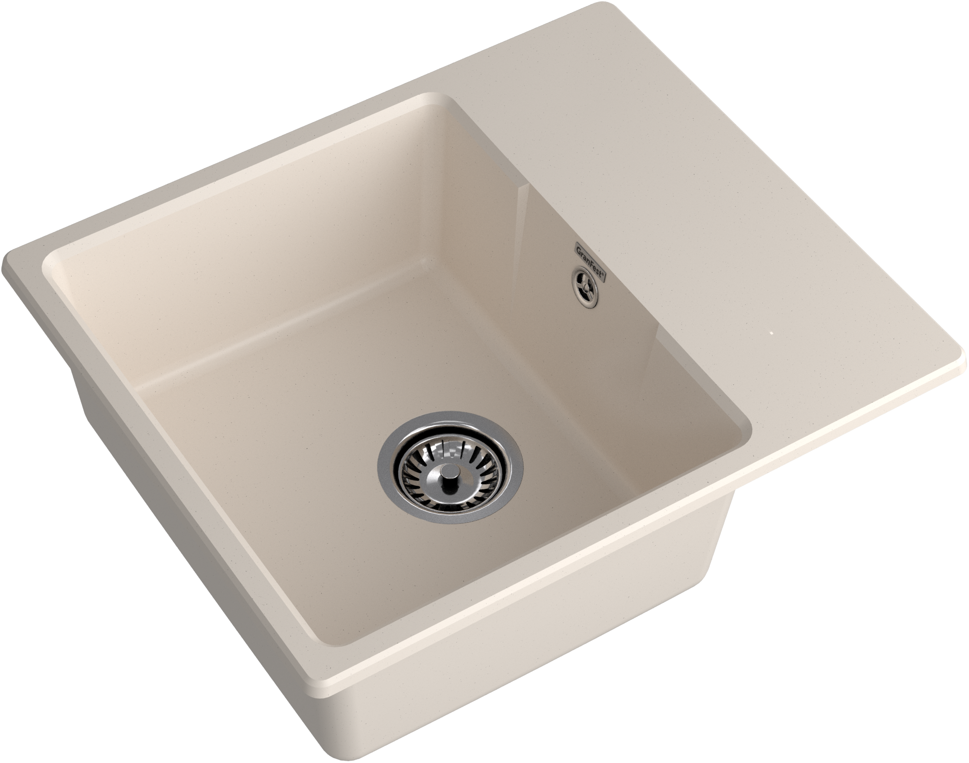 GRANFEST Мойка URBAN 658L  1-чаша+крыло 580*490мм белый арт.GF-UR-