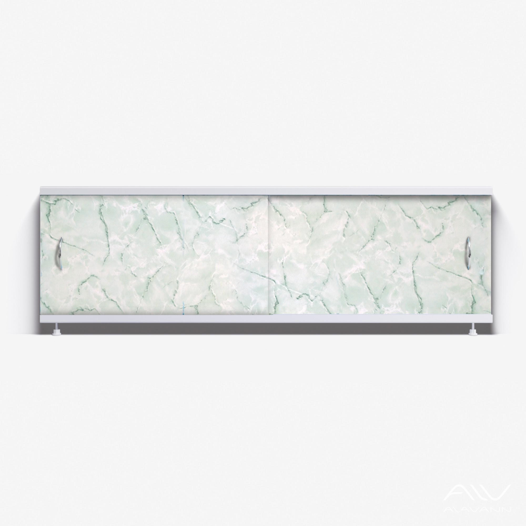 КЛАССИК Экран для ванны 170 см, полистирол,(зеленый мрамор-029), ALAVANN