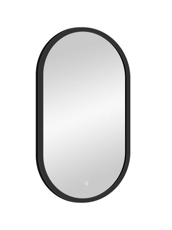 Зеркало Prime Black Led 450x800 с сенсором, холодная подстветка, рама МДФ