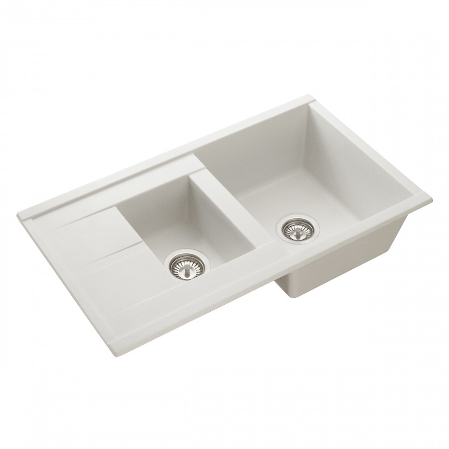Мойка для кухни  Делия 87 870x510x218 мм, прямоуг. с крылом и доп. чашей, жемчуг