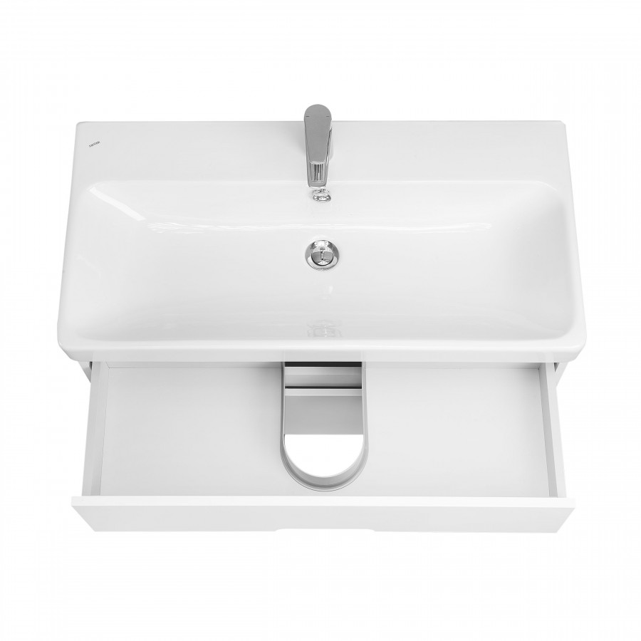 Тумба ОЛИВИЯ 90, подвесная, 2 ящ., белая матовая (под раковину АДРИАНА 90)