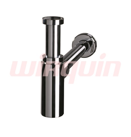 LINEIS Сифон хром., цилиндр 1 1/4*32 мм без выпуска, регулируемый от 140-220мм с отводом 300мм и роз