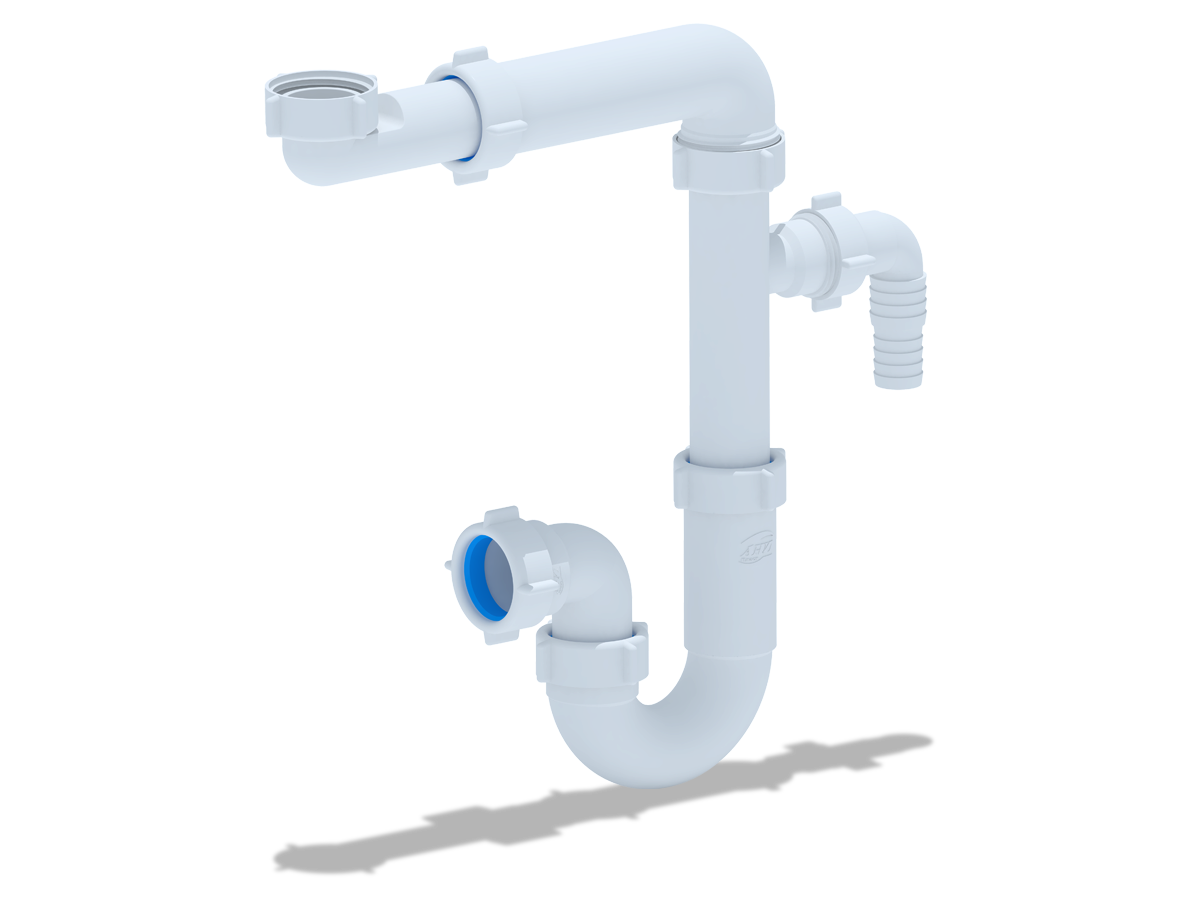 Сифон для раковины АНИ Пласт DB5320 1 1/4 дюйма 32 без выпуска с отводом для стиральной машины
