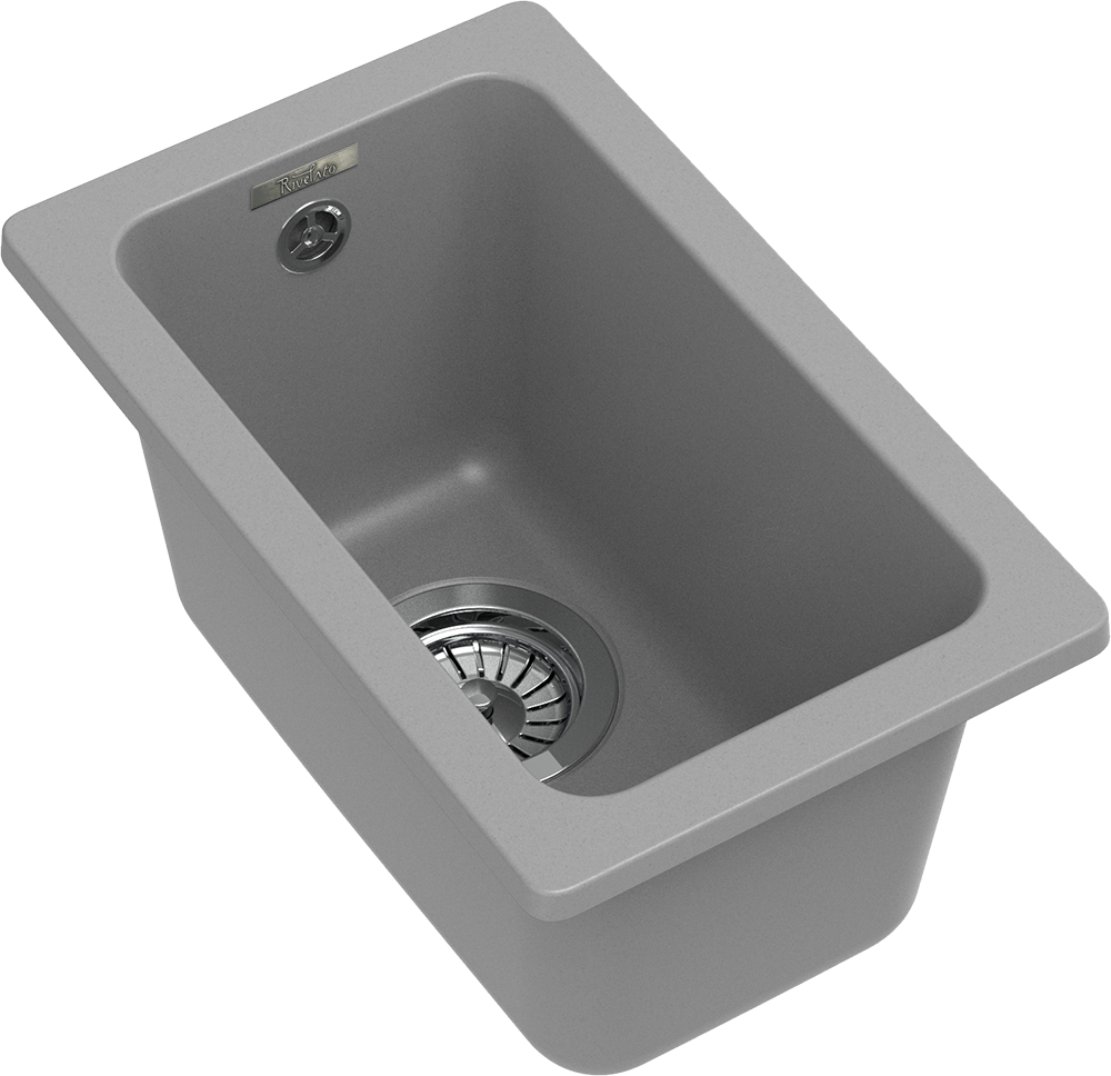 RIVELATO Мойка BERKANA 25 подст.монтаж 1-чаш 305*455 grigio metallizzato арт.