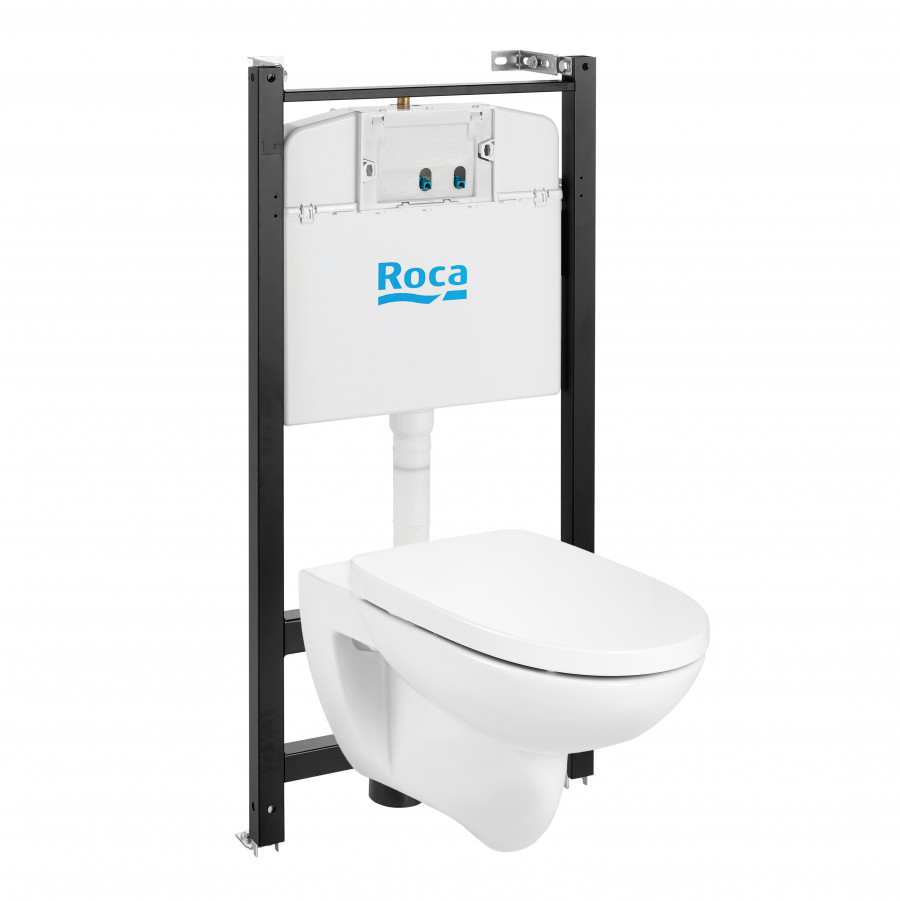 DEBBA ROUND Комплект 3 в 1 (инсталляции+подв. унитаз Rimless+сиденье SUPRALIT). ROCA