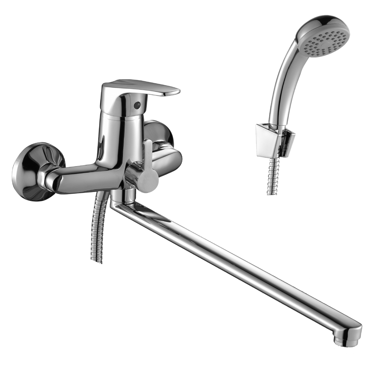 D40 Смеситель для ванны, с плоск.изливом 350мм(к/40), р/ОД, хром, ROS, D40-32