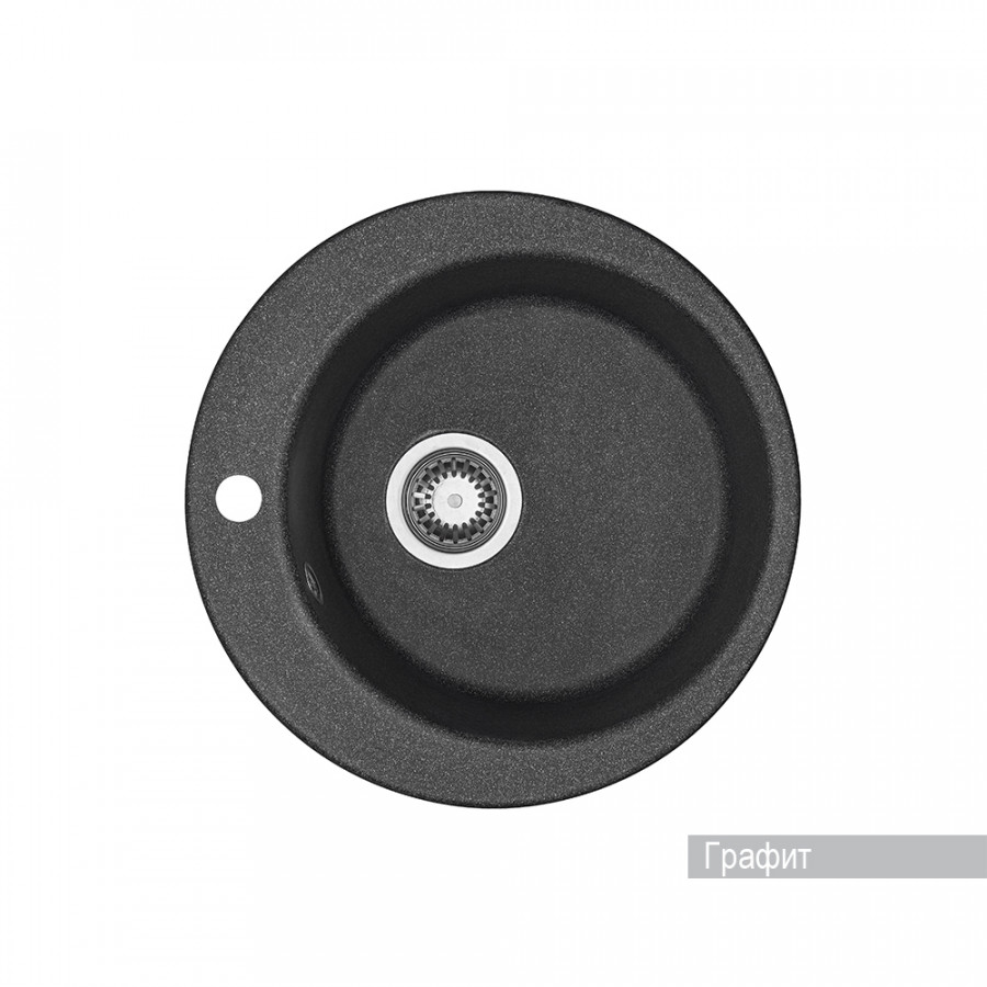 Мойка для кухни  Иверия 480x480x190 мм,круглая, графит
