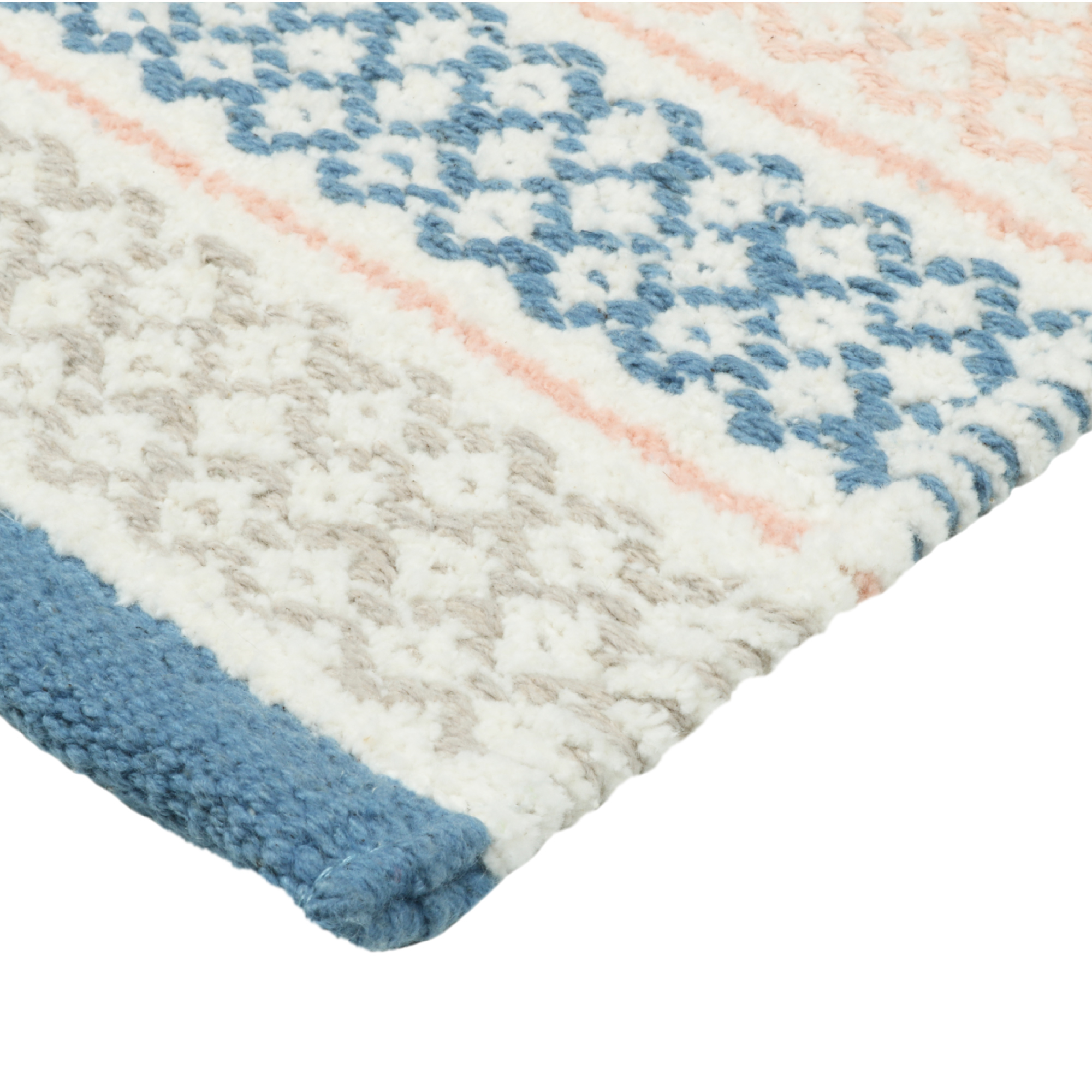 Коврик для ванной 1-ый Fixsen LOTUS, FX-8030W, mix (розовый+синий+белый+серый), 50х80см