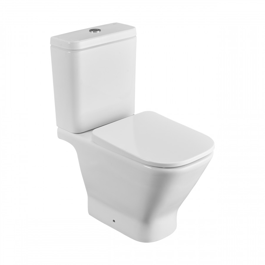 GAP Чаша унитаза напольного, горизонтальный выпуск, белая.  ROCA