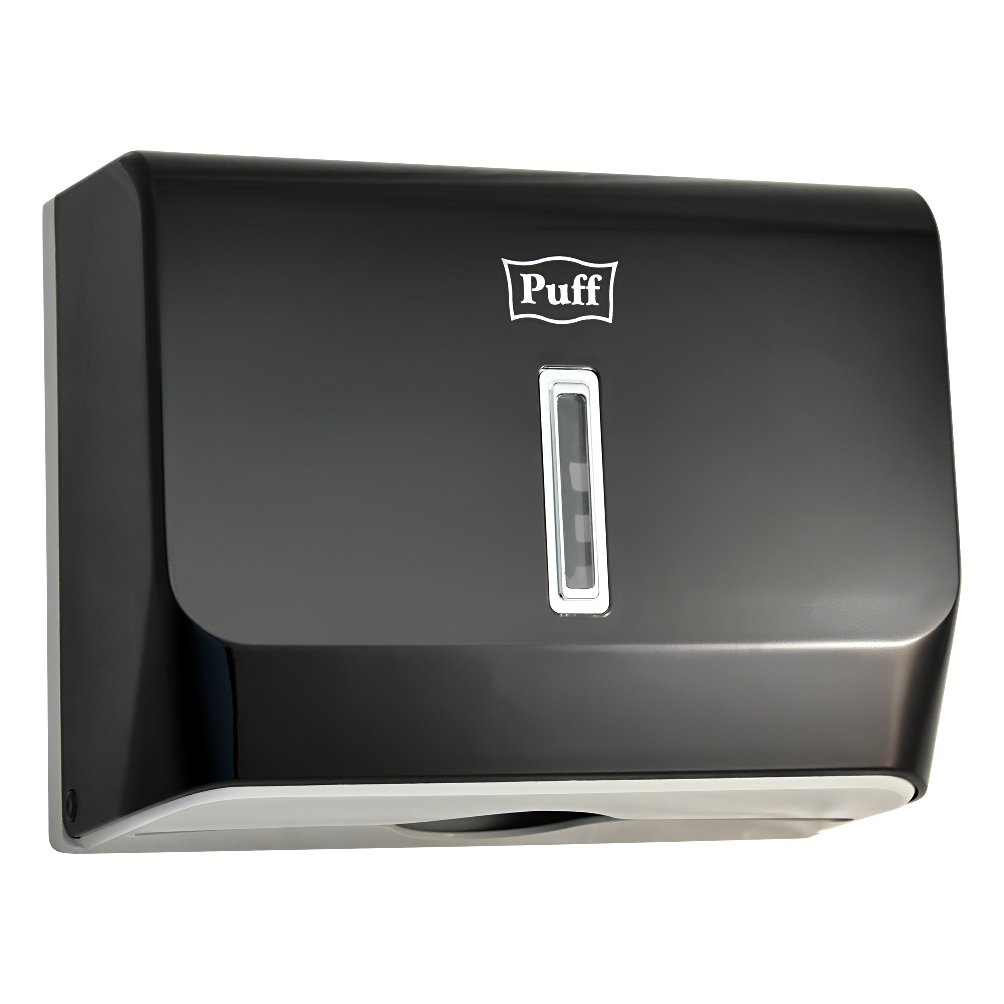 Диспенсер бумажных полотенец Puff-5130Bl, черный, с замком, ABS-пластик