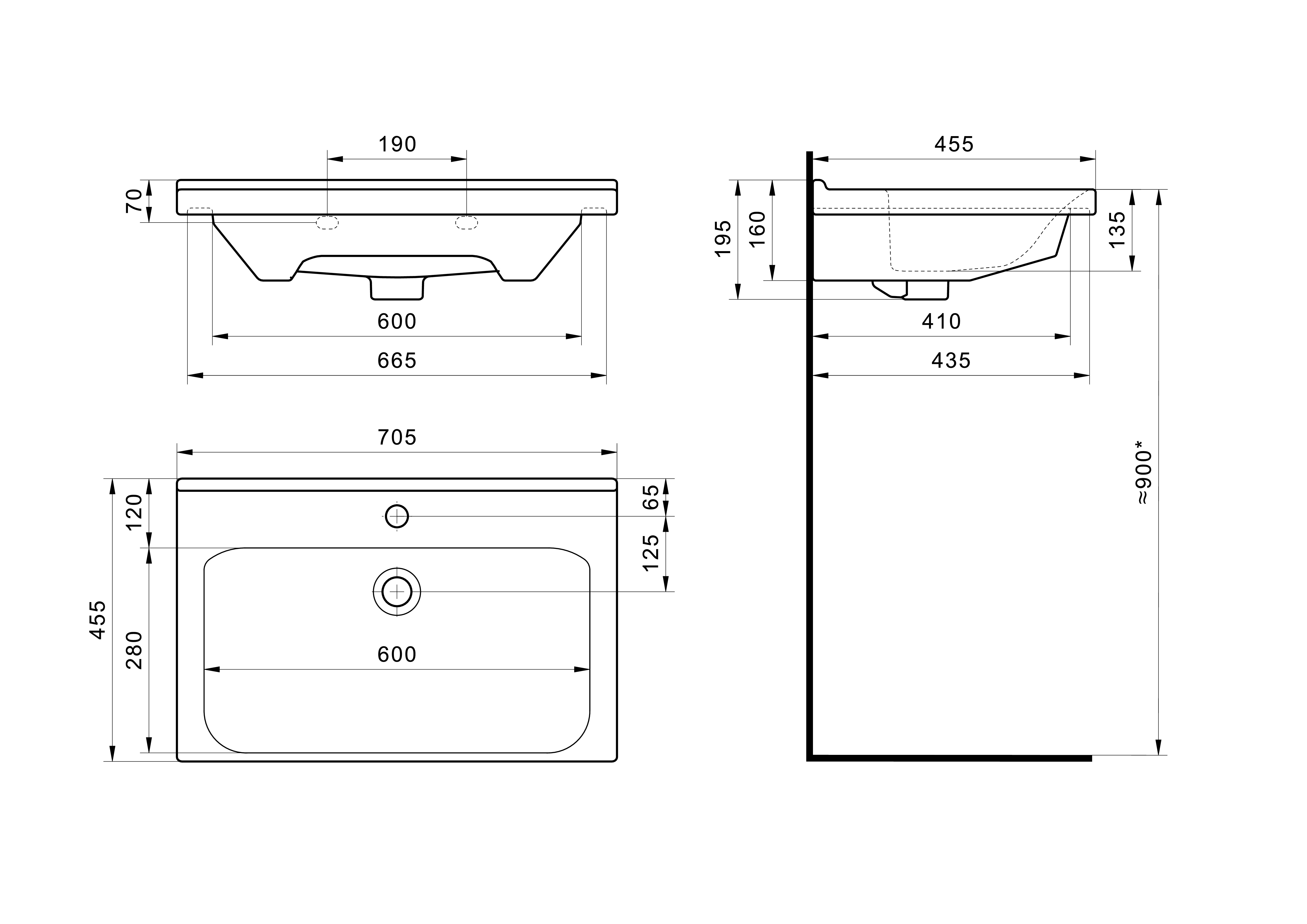 Раковина SANTEK Миранда 70 мебельная белый (WH302250)
