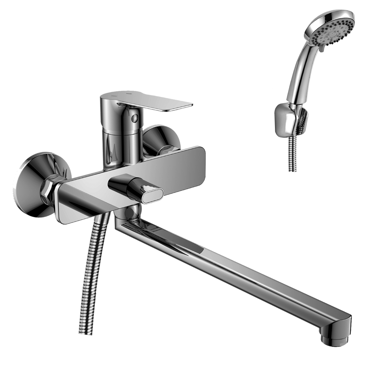 RS27 Смеситель для ванны, с плоск.изливом 350мм, р/ОД, хром, ROS, RS27-33