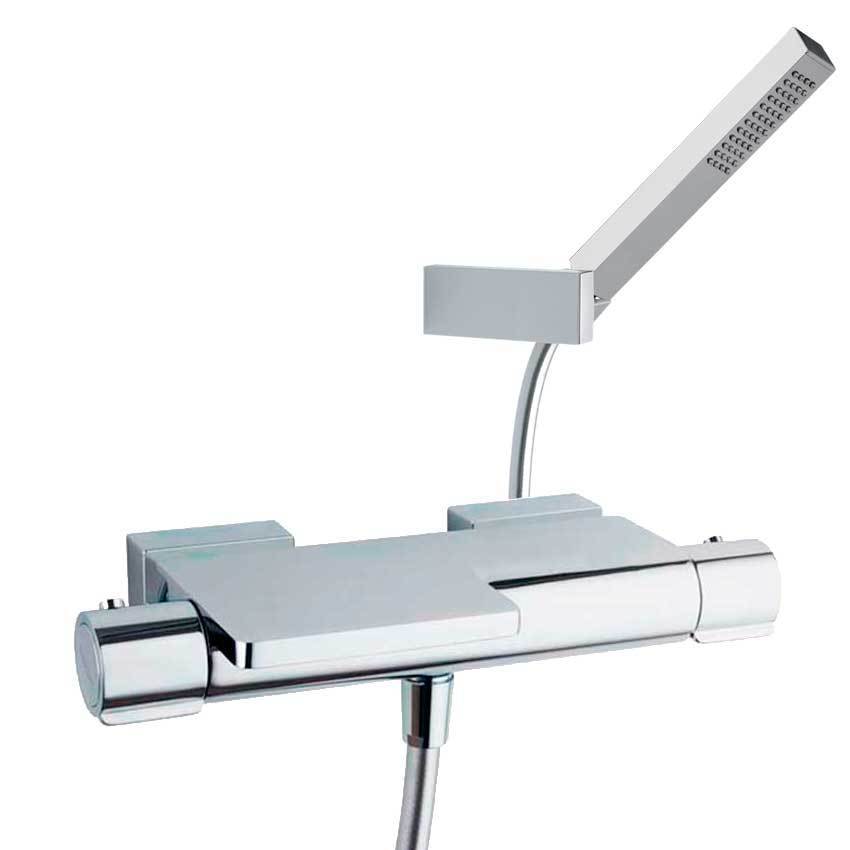 Термостатический смеситель для ванны наружнего монтажа с каскадным изливом и душевым комплектом AROL