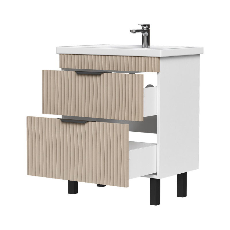 Тумба Lotti 70, напольная 2 ящ., латте (под раковину Миранда 70), VOLNA