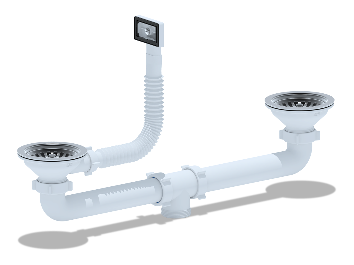 Набор АНИ Пласт L0115 для двойного сифона с выпуском 3 1/2 дюйма