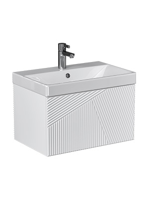 Тумба под раковину VELVEX Edge 600-0-1 (9696) навесная белый глянец