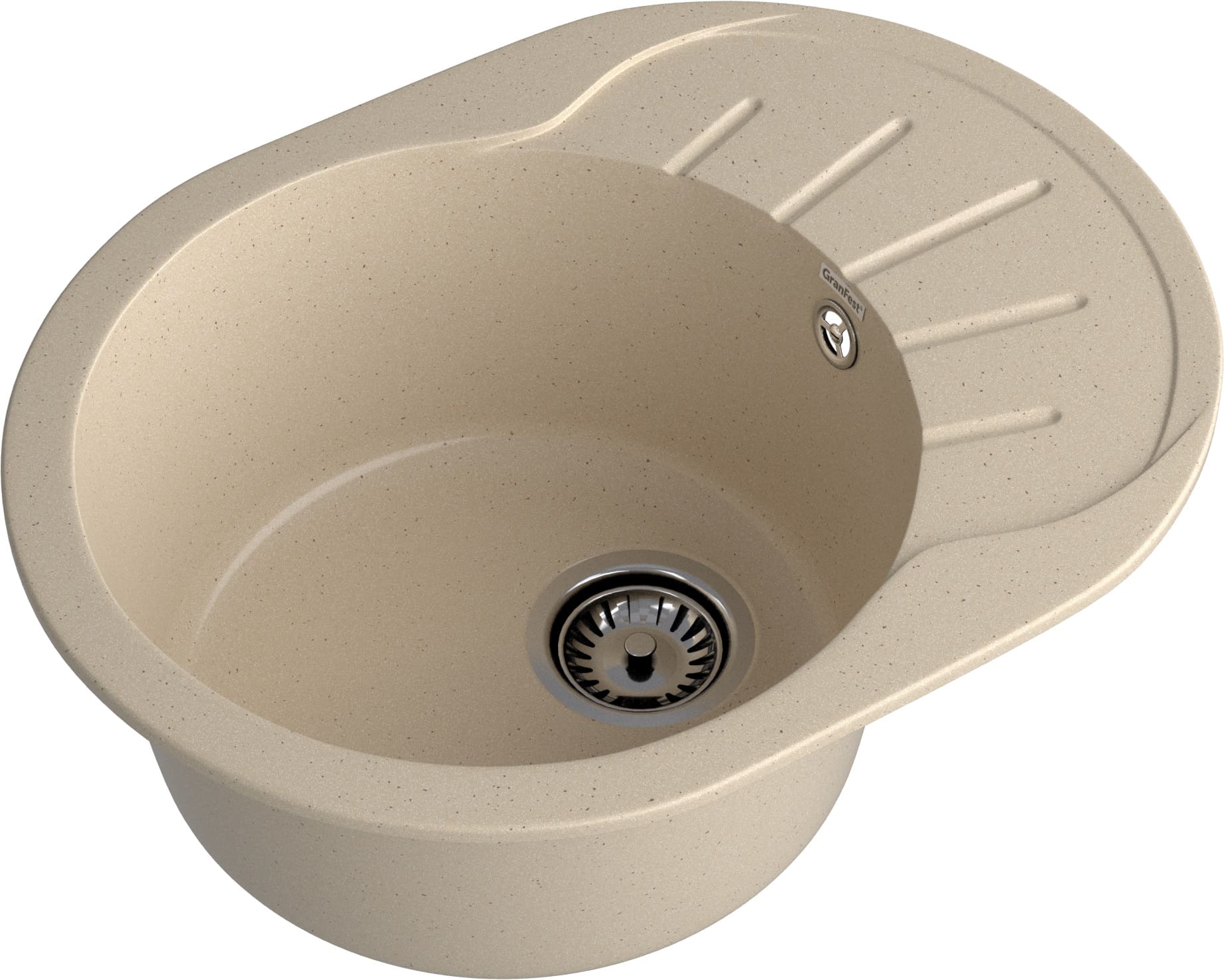 GRANFEST Мойка композит RONDO GF-R--580L  чаша с крылом 579*445мм, кашемир