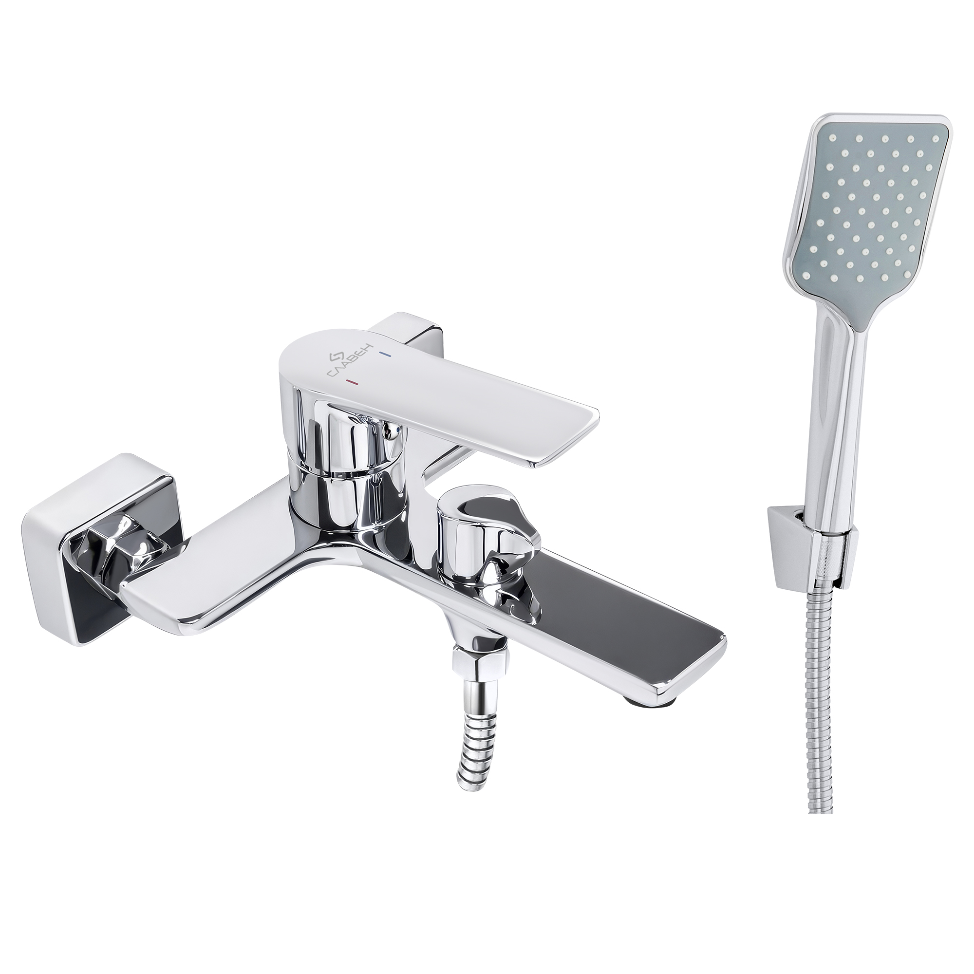 Смеситель для ванны СЛАВЕН Коттедж СЛ-ОД-Н33 с коротким литым изливом, хром