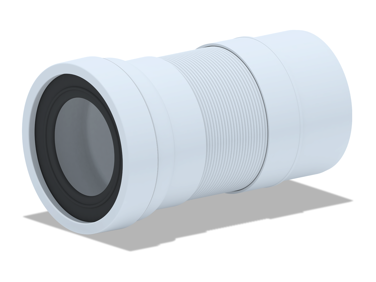 Удлинитель гибкий для унитаза АНИ Пласт K711R выпуск 110 мм 250-520 мм