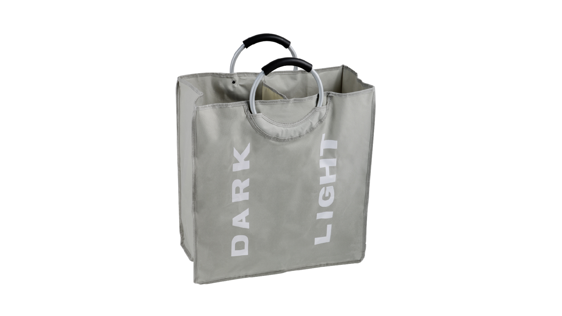 Корзина для белья с алюминиевыми ручками FX-1021, серая, 58 литров