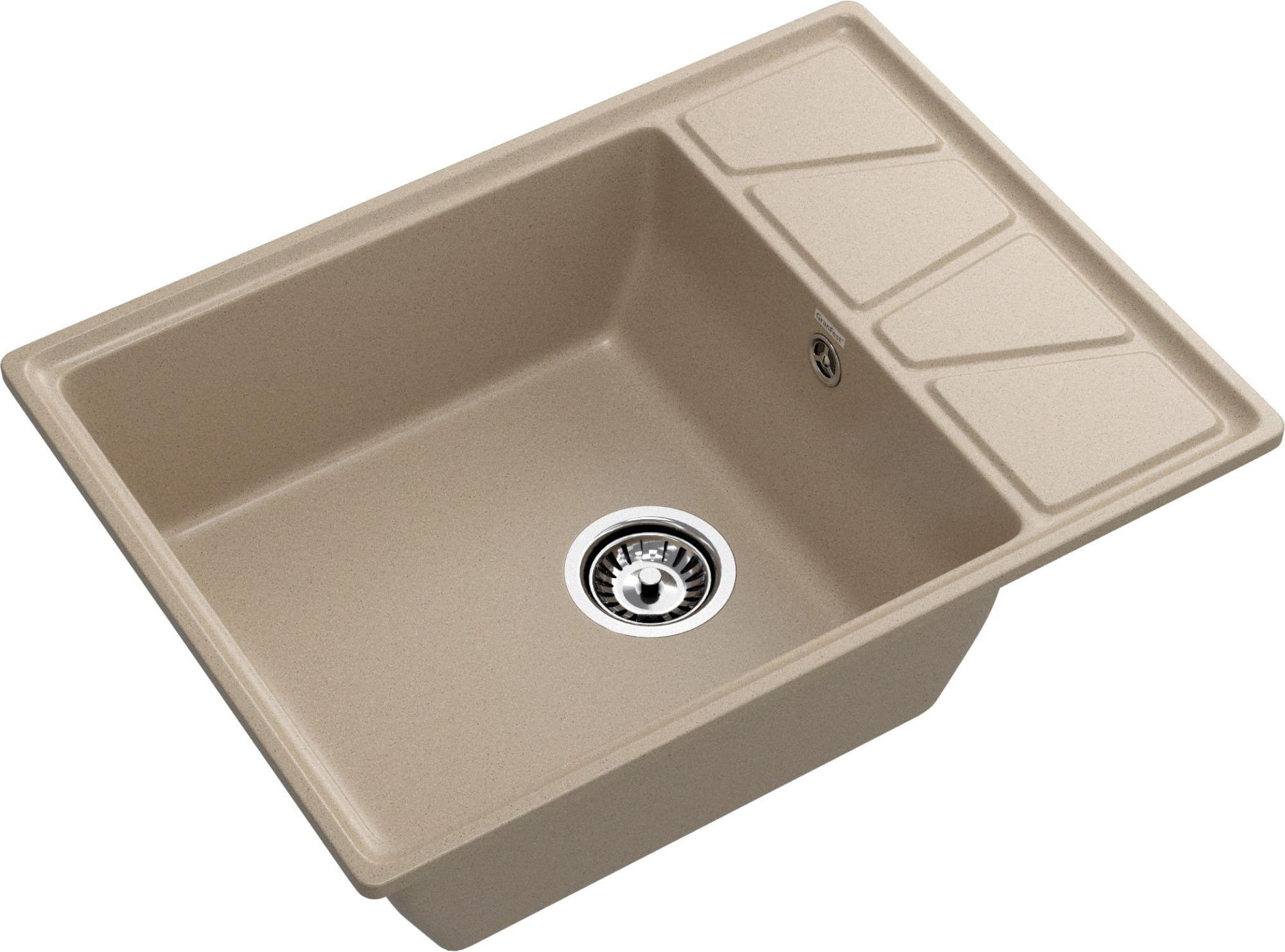 GRANFEST Мойка композит VERTEX, GF-V-680L, чаш+кр 680*500, песочный