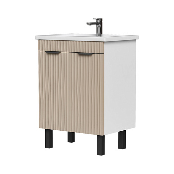 Тумба Lotti 60, напольная 2 дв., латте (под раковину Миранда 60), VOLNA