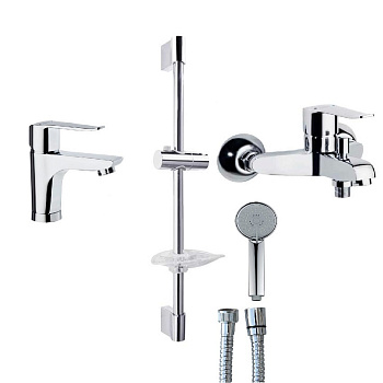 Смеситель для ванны наружнего монтажа однорычажный с душевым комплектом YPSILON PLUS 6474