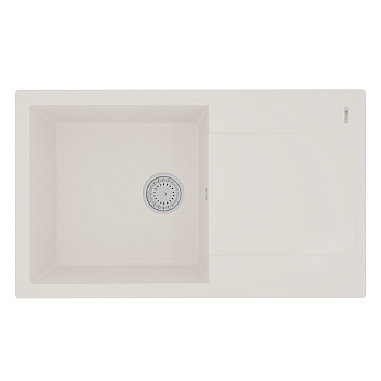 Кухонная мойка Lemark IMANDRA 840 врезная прямоугольная с крылом из кварцгранита, Жасмин 