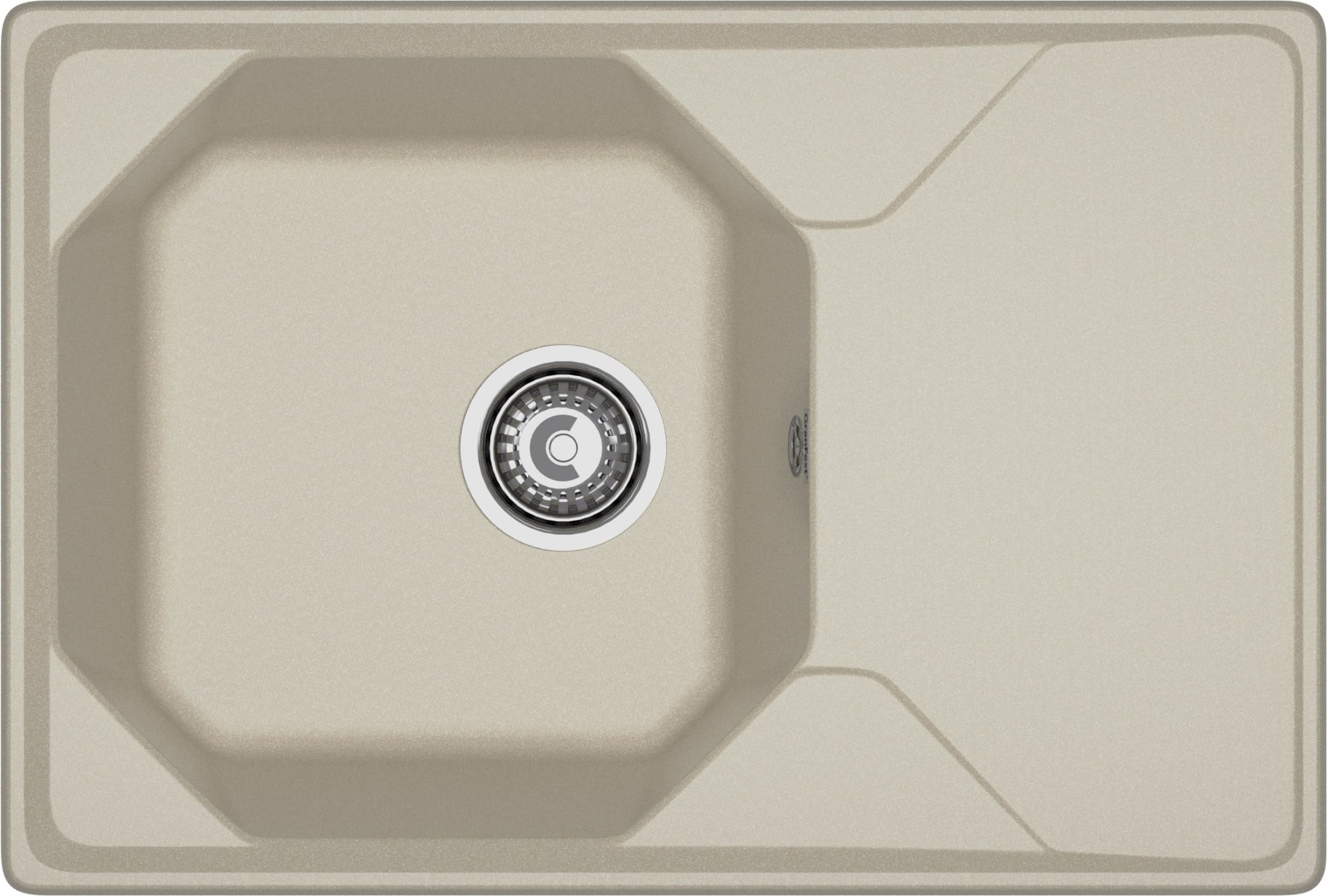 GRANFEST Мойка композит UNIQUE, GF-U-740L, чаш+кр 740*500, топаз