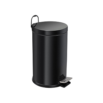 Ведро-контейнер для мусора с педалью 12 л, черное,  BERGES