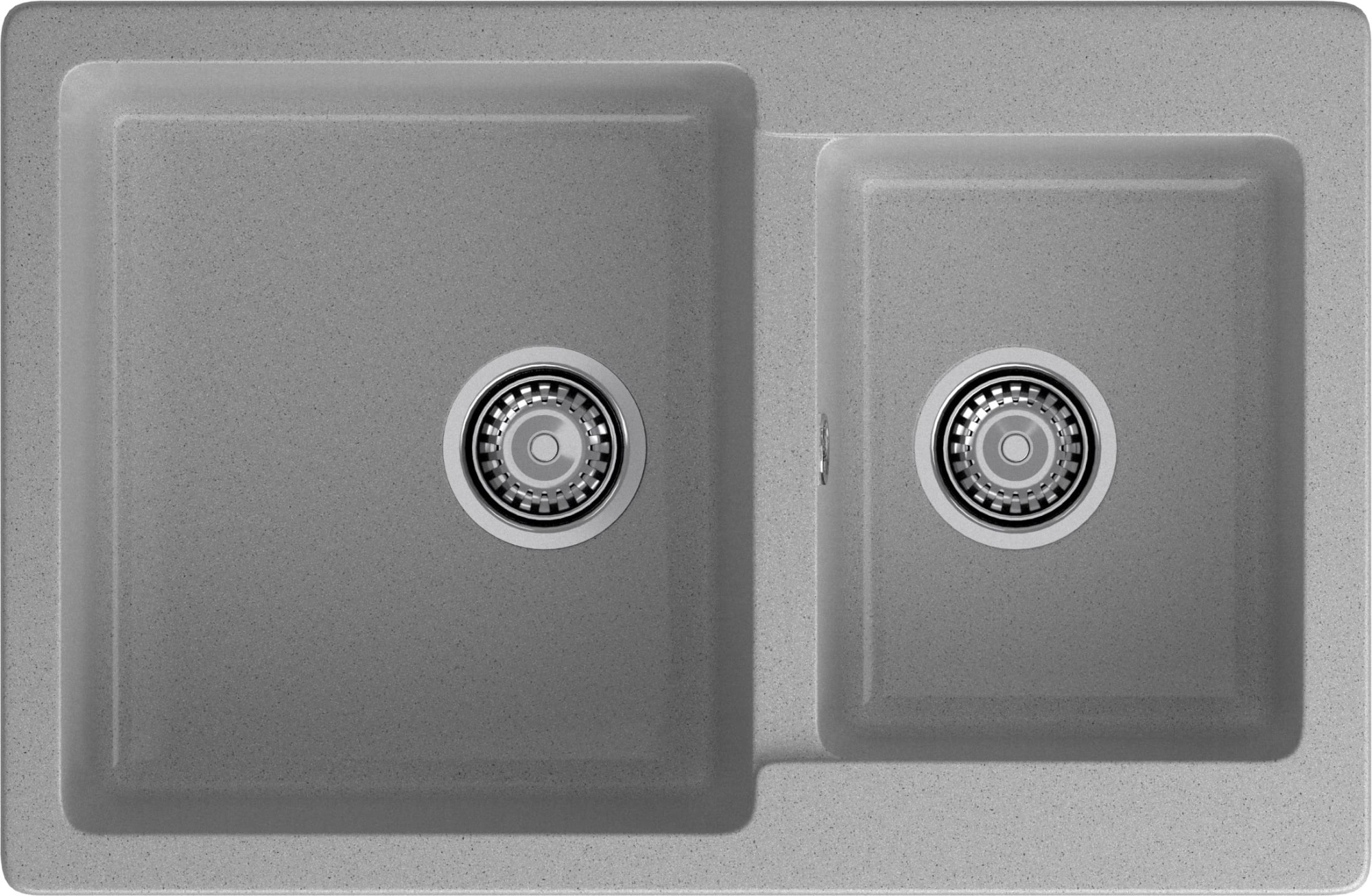 GRANFEST Мойка композит PRACTIK GF-P--780K  2 чаши 780*510 мм  серый арт.GF-