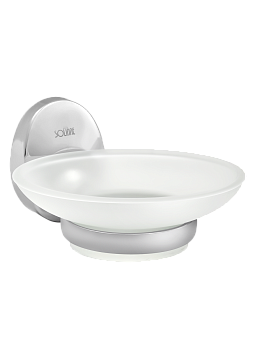 Мыльница стеклянная "Solinne", 16131, хром, стекло-сатин, Коллекция Modern