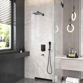 Душевой комплект VENTAS 3S BLACK, черный матовый, BERGES