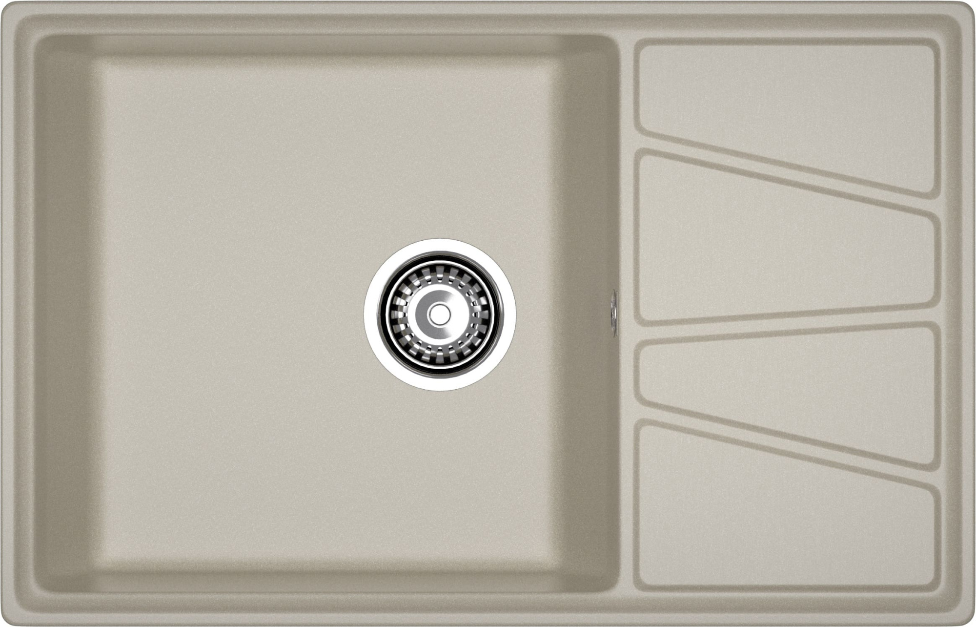 GRANFEST Мойка композит VERTEX, GF-V-780L, чаш+кр 780*500, топаз