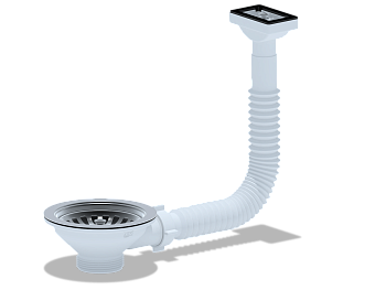 Перелив гибкий для мойки АНИ Пласт N310 с прямоугольным горизонтальным корпусом 3 1/2 дюйма