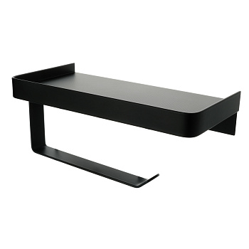 Бумагодержатель с полкой для телефона черный FIXSEN HOTEL (FX-31011B)