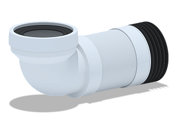 Удлинитель гибкий для унитаза АНИ Пласт K729R угол 90 градусов 340-870 мм