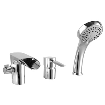 Atlantiss Смеситель для ванны, на борт 3отв. с изливом 120мм лейка, р/ОД, хром, LM, LM3245C