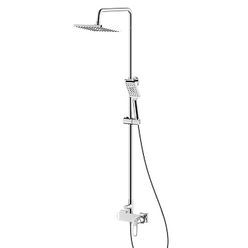 RS46 Смеситель для ванны, без излива верхн.лейка "Троп.дождь", р/ОД, хром, ROS, RS46-45