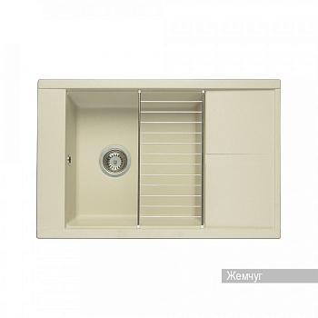 Мойка для кухни Делия 78 787x516x218 мм, прямоуг. с крылом, жемчуг