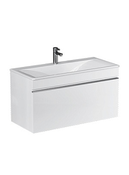 Тумба под раковину VELVEX Pulsus 1000-0-1 (Pulsus) навесная белый глянец