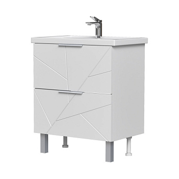 Тумба Twing 80, напольная, 2 ящ., белый (под раковину Фостер 80), VOLNA