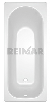 REIMAR Ванна стальная 160x75x40 cм. с опорной подставкой, без ранта, белая орхидея, форма Аула, ВИЗ